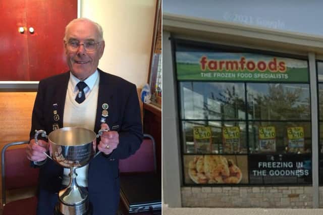 Ted Bradshaw, whose life was saved after paramedics and members of the public came to his aid. He collapsed while shopping at the Farmfoods store in Tweedmouth.