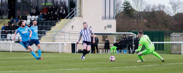Connor Thomson scored a hat-trick against Hebburn Town. Picture: Ian Brodie