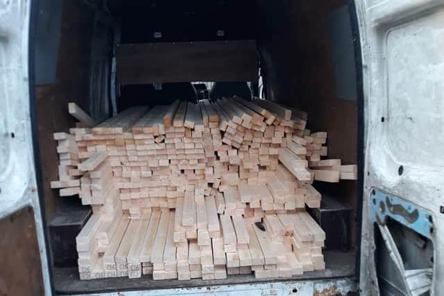 The recovered timber, believed to have been stolen from a building site in Blyth.