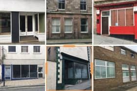 Some of the empty shops in Berwick town centre. Pictures by Canon Alan Hughes.