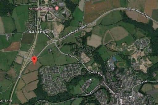 Map showing the location of the planning application site. Picture from Google Maps.