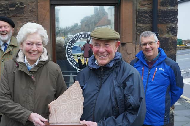 Janet and Noel Roy with their lifetime achievement award from Glendale Agricultural Society (GAS), supported by the Glendale Gateway Trust.(GGT). Also pictured are Lord James Joicey, GAS president, and Patrick Sheard, GGT chairman.