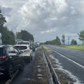 Traffic at a standstill on the A1 near Stannington. Picture: Alan Hughes