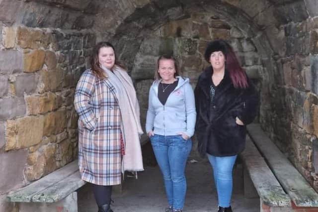 Housing petitioners Rachel Douglas, Amy Dolan and Laura Keen in Beadnell.