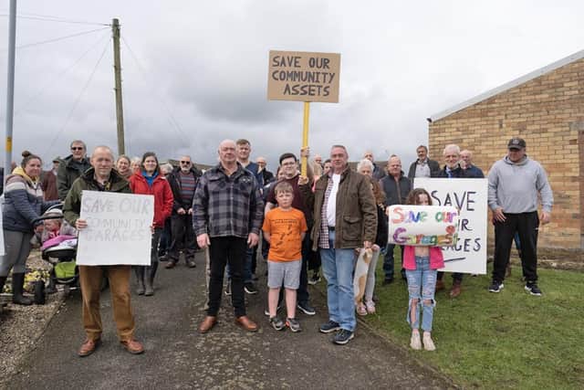 A 'save our garages' community protest in Felton.