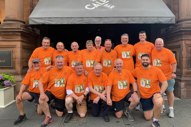 The Ponteland Rugby Club runners at the end of their challenge in Edinburgh.