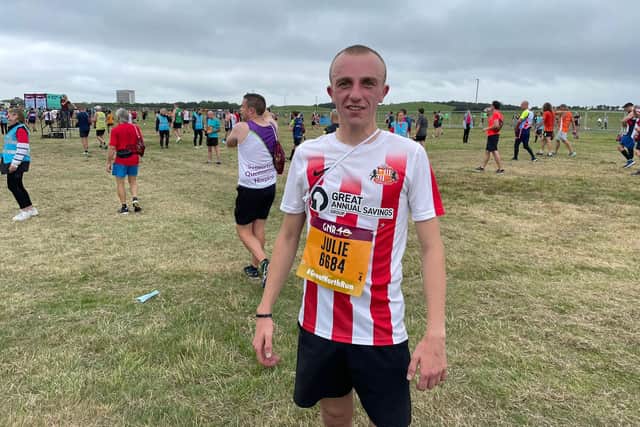 Sunderland fan Kieran Cramman was taking part in the Great North Run for the first time.