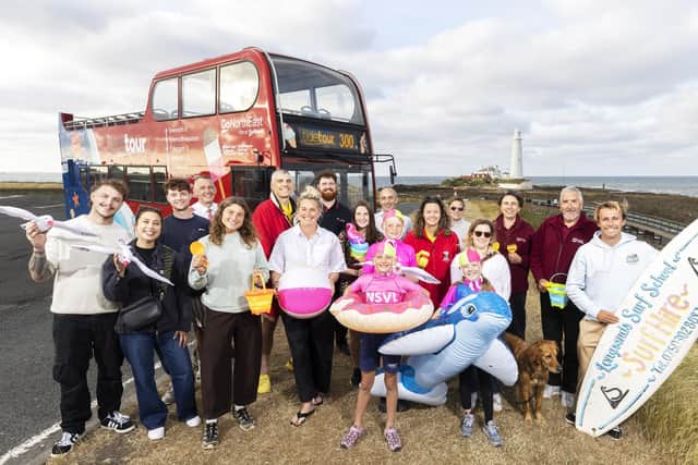 Representatives from the local community, including North Sea Volunteer Lifeguards, Tynemouth Priory, CBK Adventures, and doughnut shop Deep North enjoyed a preview of the coast’s newest attraction. Picture: Mark Savage/Go North East