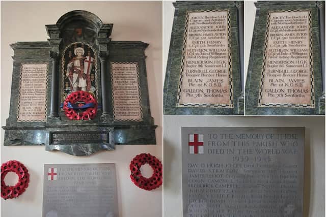 The short gathering celebrated the centenary of the unveiling of the beautiful war memorial within St Michael & All Angels church that records the names of 19 men of the parish who did not return from the First World War.