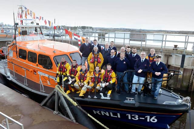 Arrival of the Shannon lifeboat in Amble in 2016.
Picture by Jane Coltman