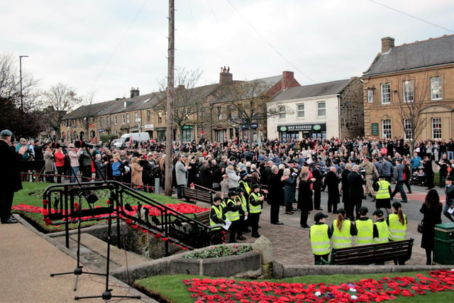 A large crowd attended the Remembrance Service held in Bedlington.