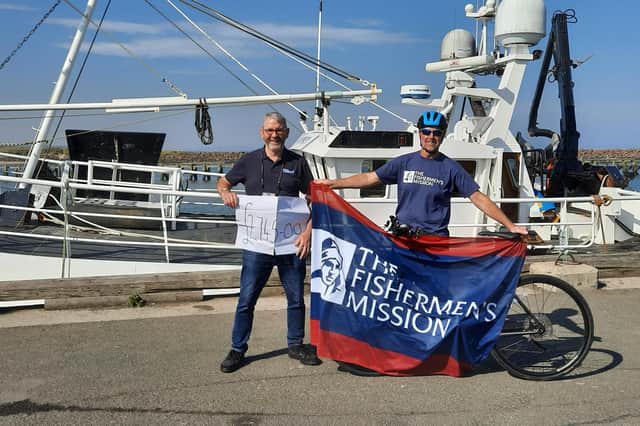 Amble fisherman Michael Bould, right, with Supt Peter Dade of the Fisherman's Mission.