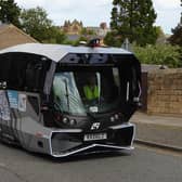 A self-driving vehicle makes its way along Northumberland Street in Alnwick. Picture: Jeff Reynalds