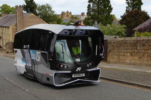 A self-driving vehicle makes its way along Northumberland Street in Alnwick. Picture: Jeff Reynalds