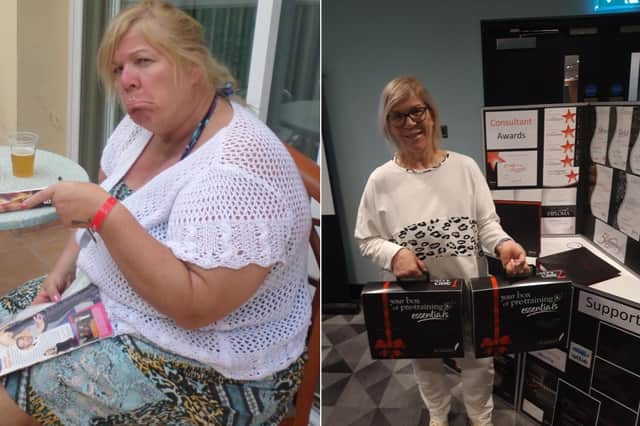 Jill Rutherford has lost more than eight stone.