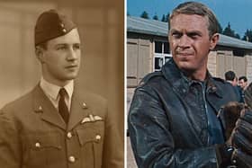 Squadron Leader Dudley Craig (left) and Steve McQueen in The Great Escape (right). Pictures: Northumberland Archives/MGM.