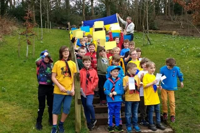 The group from 6th Morpeth pictured during the afternoon fundraising activity in Carlisle Park.