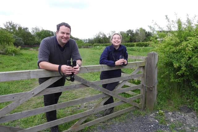 Alex Lister and Sophie Webster from Northumberland Wildlife Trust get ready to welcome the Springwatch team. Picture: Susan Wilson.