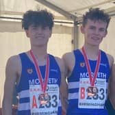 Ryan Davies, Bertie Marr and Will de Vere Owen with their medals from the ERRA Relays.