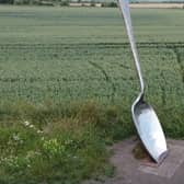 This giant 15ft spoon is located in-between two fields near Cramlington and Seghill. All pictures courtesy of Fabulous North.