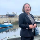 Anne-Marie Trevelyan MP at Seahouses Harbour.