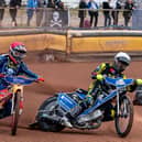 Jonas Knudsen and Drew Kemp will race each other again this season, Knudsen in Redcar's colours and Kemp as a Bandit. Picture: Steve Hone.