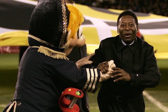 Sheffield FC vs Inter Milan - Pele and Captain Blade on the pitch before the game
