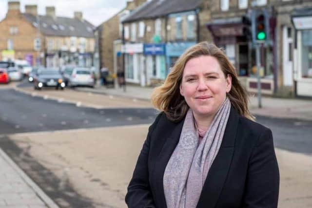Prudhoe North councillor Angie Scott on the town's Front Street. Photo: Northumberland Labour.