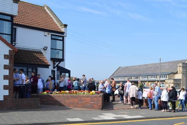 The queue for Harbour View in Seaton Sluice last Good Friday.