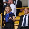 Newcastle United CEO Darren Eales alongside co-owners Amanda Staveley and Mehrdad Ghodoussi (Photo by Eddie Keogh/Getty Images)
