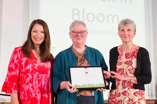 Gardener and TV presenter Rachel de Thame, Janet Pibworth, Alnwick Town Council assistant town clerk and Alnwick in Bloom secretary and Liz Adams, chair of Alnwick in Bloom.
