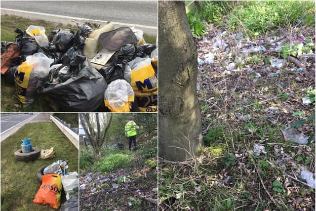 Litter picked up from verges between the A1 and filling station in Alnwick.