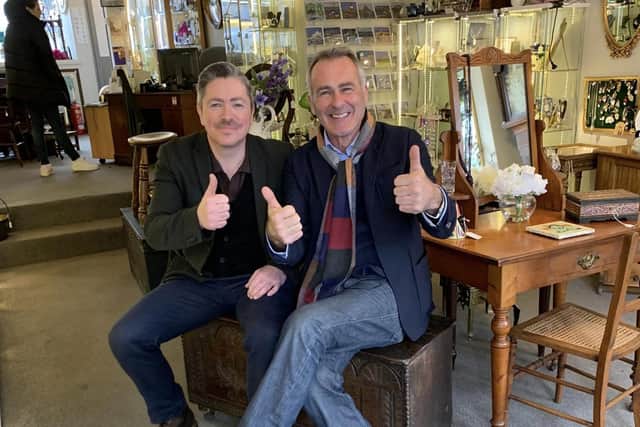Paul Martin and Andy Mayall in Alnwick Vintage and Antique.