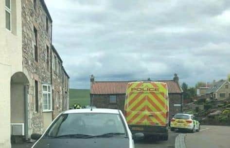 Northumbria Police on the scene of the incident in Peth Head in Wooler. Photo by Anya-Clay Hague.