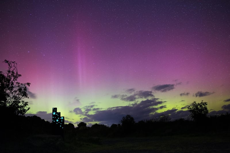 The northern lights seen over Embleton Quarry Dark Sky Site.