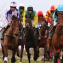 Action from the flat race at Alnwick Races on Sunday.