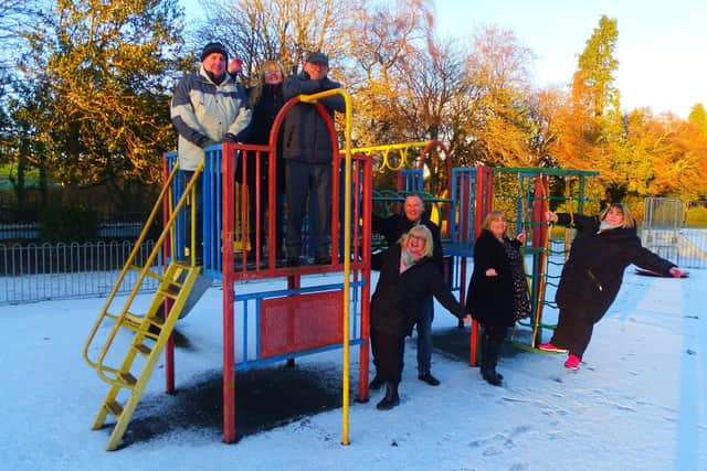 Choppington councillors in Cleaswell Hill Park.