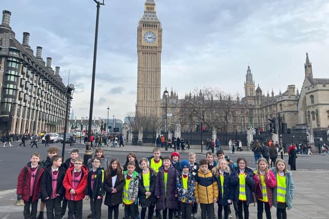 Pupils from St Robert's First School visit London.