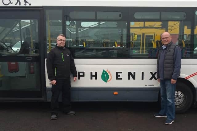 Blyth Valley MP Ian Levy (right) with Chris Wright, Transport & Business Development Manager for Phoenix Taxis & Coaches Northumberland.