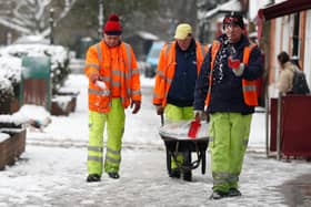 Many pavements are still icy and have not been gritted, even in town centres. Image: Adrian Dennis/AFP via Getty Images.