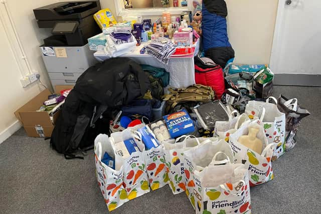 Items dropped off at Hadston House within two hours of a post on social media asking for donations to help Ukraine refugees.