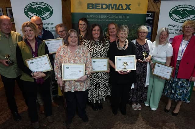 NNVF Voluntary and Community Awards 2023 winners, including Jane Pannell, fifth from left, and Margaret Johnson, fourth from right. Picture by John Huddart.