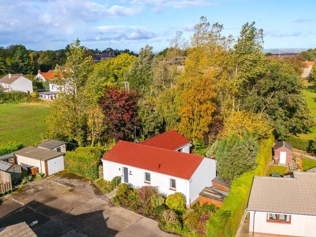 Aerial view of the property.