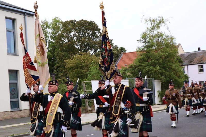 The marching platoons were made up of soldiers from different battalions within SCOTS.