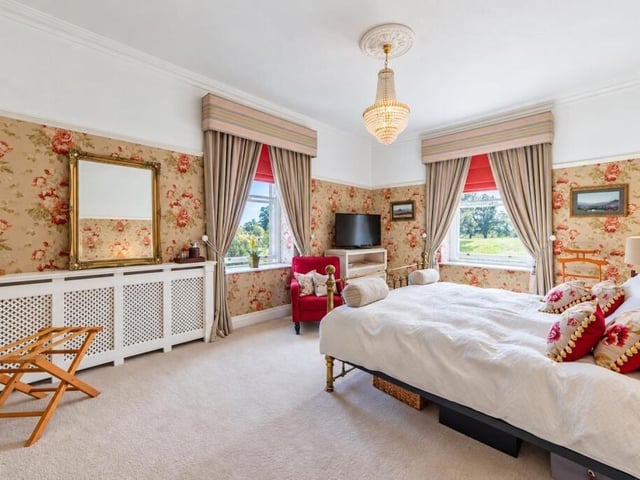 The property is currently arranged as a five-bedroom home, with the sixth bedroom configured as spacious separate living space to the principal bedroom.