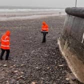 The council conducted a risk assessment on Wednesday and determined the gap between the beach and the promenade was dangerously high. (Photo by Northumberland County Council)