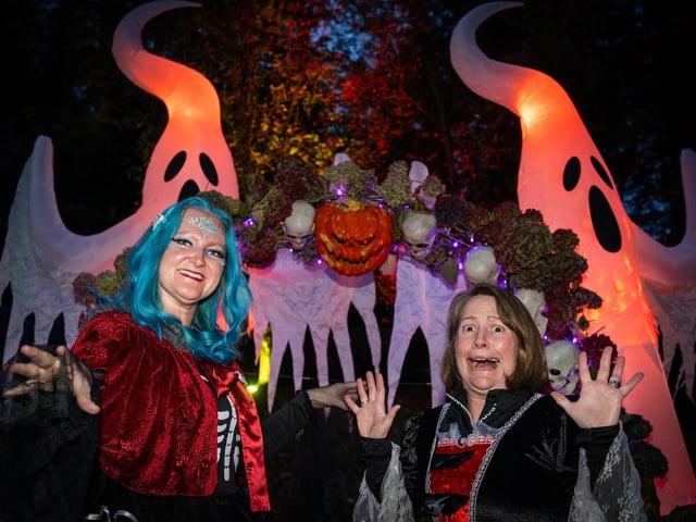 Organiser Charlotte Watson and CEO of Chameleon Buddies Gill Castle posted for a spooky photo.