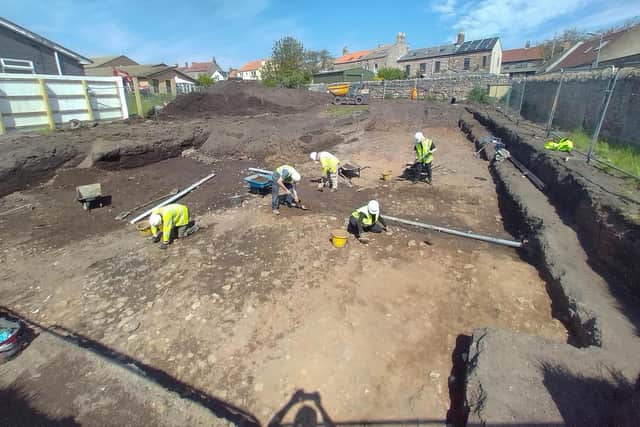 Archaeological dig work at the Berwick Infirmary site.