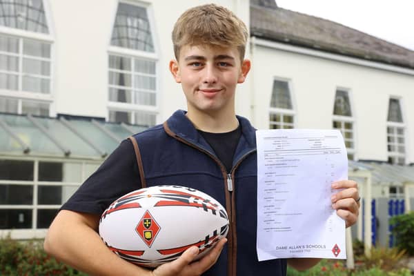 Harry Wanless, who hopes to play international rugby, combines sport with his studies and passed 10 GCSEs in August. (Photo by Crest Photography)