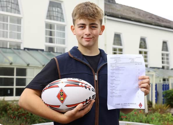 Harry Wanless, who hopes to play international rugby, combines sport with his studies and passed 10 GCSEs in August. (Photo by Crest Photography)
